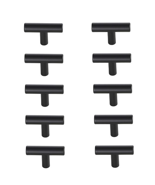 Kitchen And Bath Quinn Matte Black T Bar Pull Multipack Set Of 10 Pl400 1 Mb 10Pk