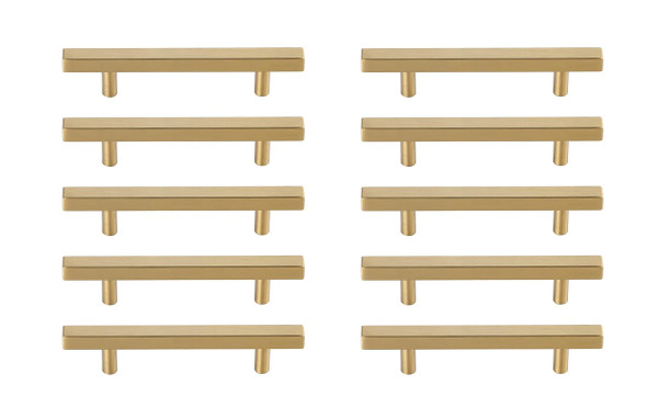 Kitchen And Bath Dior 4 Center To Center Brass Bar Pull Multipack Set Of 10 Pl402 4 Br 10Pk