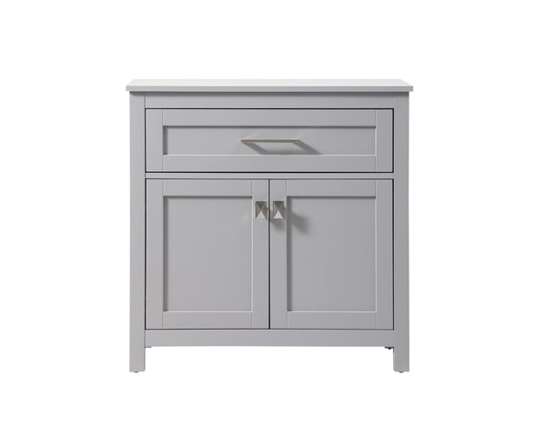Kitchen And Bath Bath Storage Cabinet 2Dr1Dw 30Wx16Dx30H Grey Sc013030Gr