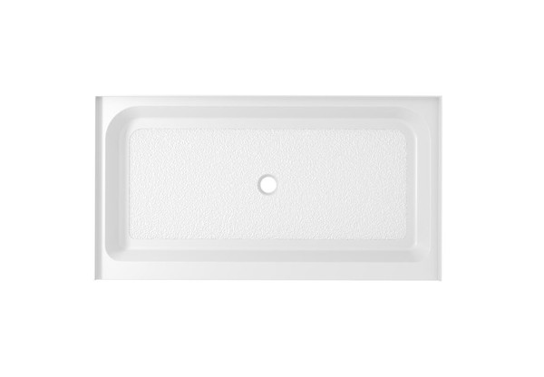 Kitchen And Bath 60X36 Inch Single Threshold Shower Tray Center Drain In Glossy White Sty01 C6036
