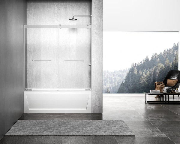 Kitchen And Bath Frameless Tub Door 60 X 60 Polished Chrome Td222 6060Pch