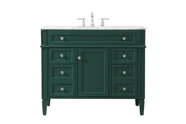 Kitchen And Bath 42 Inch Single Bathroom Vanity In Green Vf12542Gn