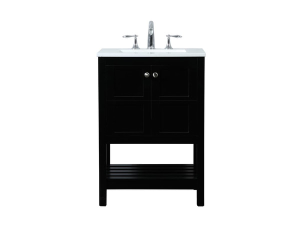 Kitchen And Bath 24 Inch Single Bathroom Vanity In Black Vf16424Bk