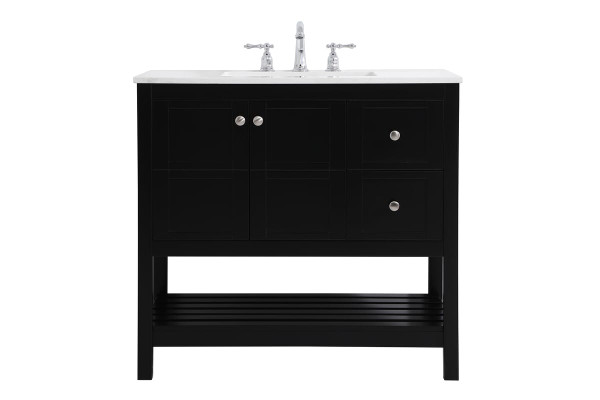 Kitchen And Bath 36 Inch Single Bathroom Vanity In Black Vf16436Bk
