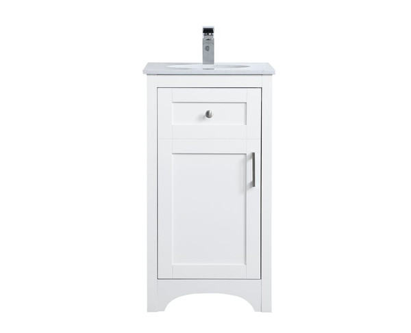 Kitchen And Bath 18 Inch Single Bathroom Vanity In White Vf17018Wh