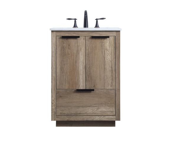 Kitchen And Bath Vanity Cabinet 1Dw2Dr 24X19X34 Natural Oak Vf19424Nt