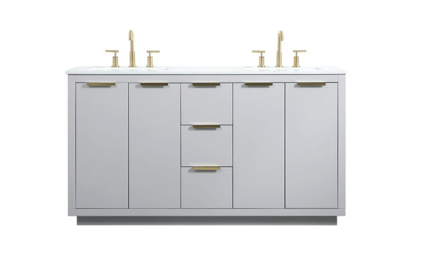 Kitchen And Bath 60 Inch Double Bathroom Vanity In Grey Vf19460Dgr