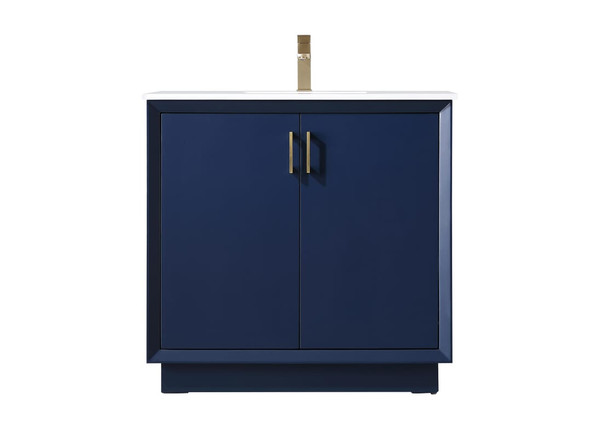 Kitchen And Bath Vanity Cabinet 2Dr 36 W X 22 D X 35 H Blue Vf19636Bl