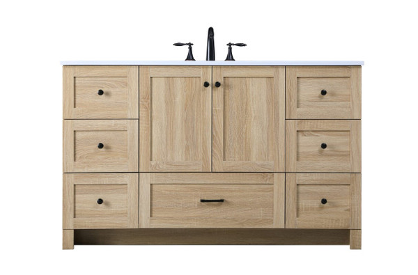 Kitchen And Bath Vanity Cabinet 7Dw 2Dr 54 X19 X34 Mango Wood Vf2854Mw