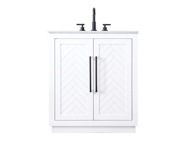 Kitchen And Bath Vanity Cabinet 2Dr W30 X D19 X H34 White Vf29030Wh