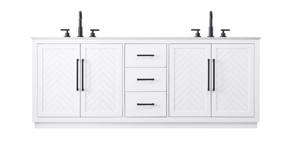 Kitchen And Bath Vanity Cabinet 4Dr 3Dw W84 Xd21 5 Xh34 White Vf29084Dwh