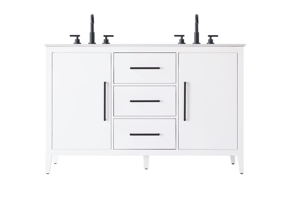 Kitchen And Bath Vanity Cabinet 2Dr 3Dw 54X21 5X35 White Vf29354Dwh
