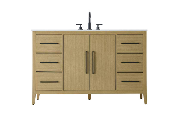 Kitchen And Bath Vanity Cabinet 2Dr 6Dw 54X21 5X35 Honey Brown Vf29354Mhb