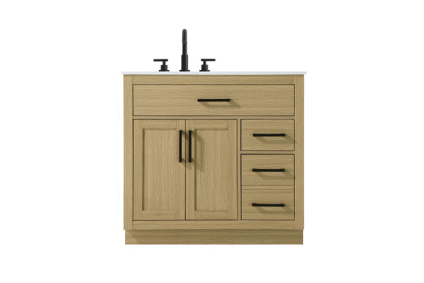 Kitchen And Bath Vanity Cabinet 2Dr3Dw 36 W X 22 D X 35 H Honey Brown Vf29736Mhb