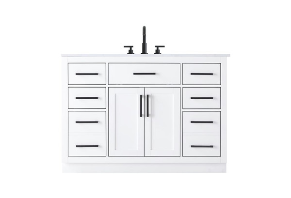 Kitchen And Bath Vanity Cabinet 2Dr7Dw 48 W X 22 D X 35 H White Vf29748Wh
