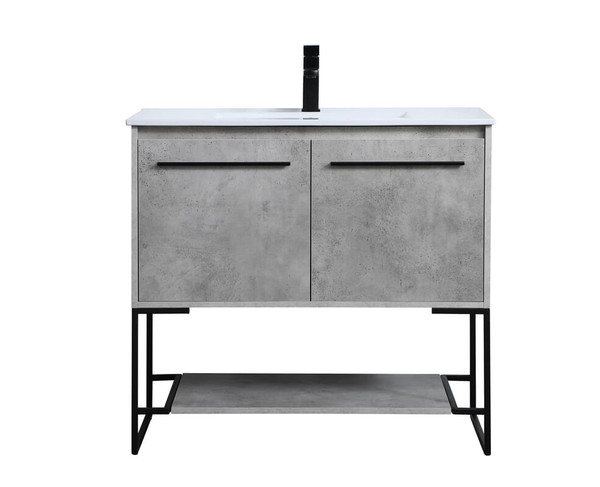 Kitchen And Bath 36 Inch Single Bathroom Vanity In Concrete Grey Vf42036Cg