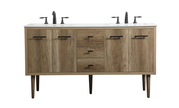 Kitchen And Bath 60 Inch Single Bathroom Vanity In Natural Oak Vf48060Dnt