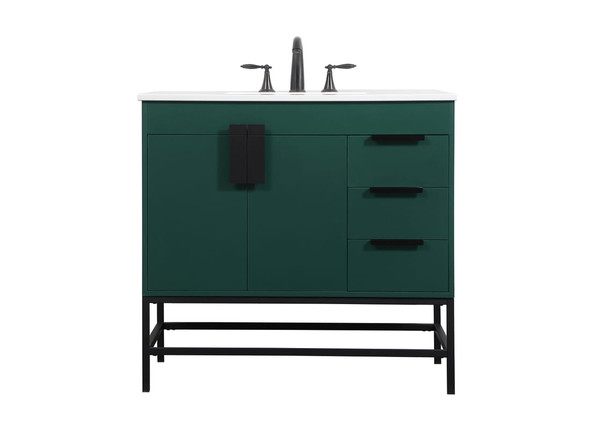Kitchen And Bath 36 Inch Single Bathroom Vanity In Green Vf48836Mgn