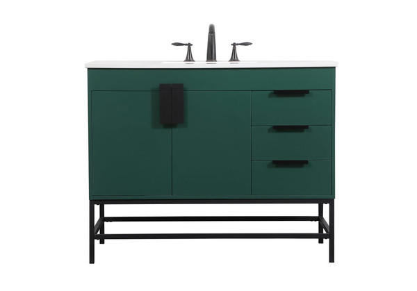 Kitchen And Bath 42 Inch Single Bathroom Vanity In Green Vf48842Mgn