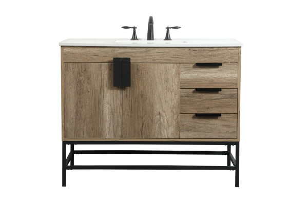 Kitchen And Bath 42 Inch Single Bathroom Vanity In Natural Oak Vf48842Nt