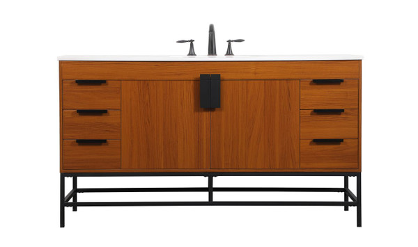 Kitchen And Bath 60 Inch Single Bathroom Vanity In Teak Vf48860Mtk