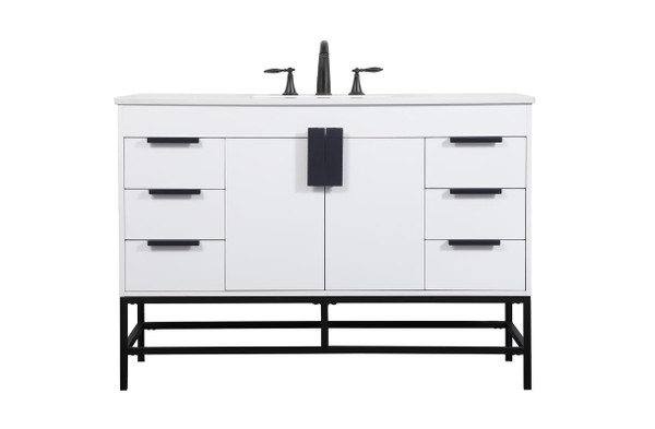 Kitchen And Bath 48 Inch Single Bathroom Vanity In White Vf488W48Mwh