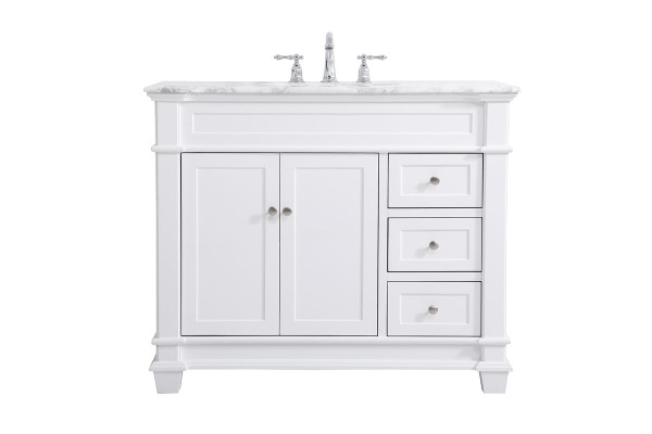 Kitchen And Bath 42 Inch Single Bathroom Vanity Set In White Vf50042Wh