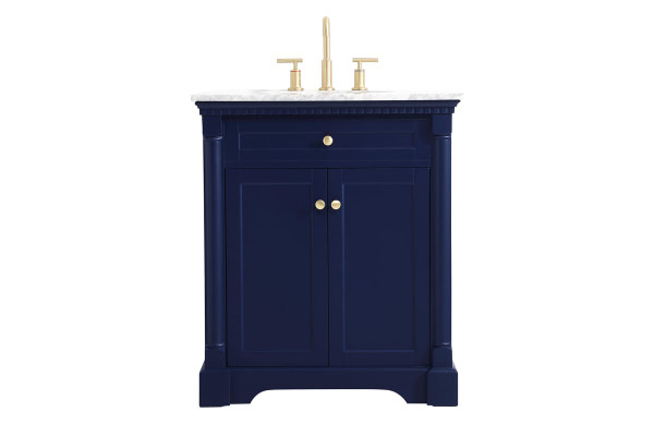 Kitchen And Bath 30 Inch Single Bathroom Vanity In Blue Vf53030Bl