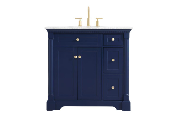 Kitchen And Bath 36 Inch Single Bathroom Vanity In Blue Vf53036Bl