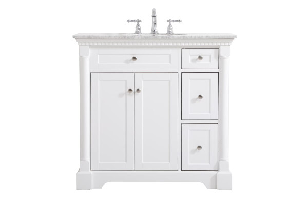 Kitchen And Bath 36 Inch Single Bathroom Vanity In White Vf53036Wh