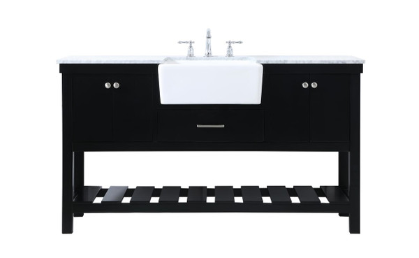 Kitchen And Bath 60 Inch Single Bathroom Vanity In Black Vf60160Bk