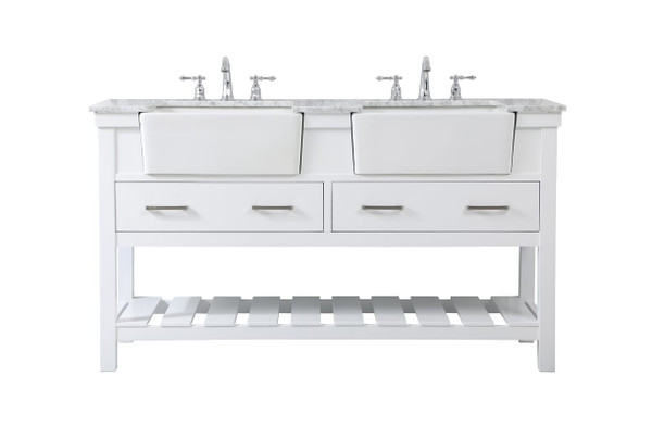Kitchen And Bath 60 Inch Double Bathroom Vanity In White Vf60160Dwh