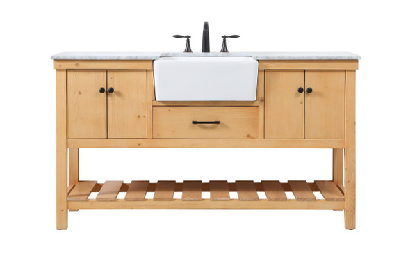 Kitchen And Bath 60 Inch Single Bathroom Vanity In Natural Wood Vf60160Nw