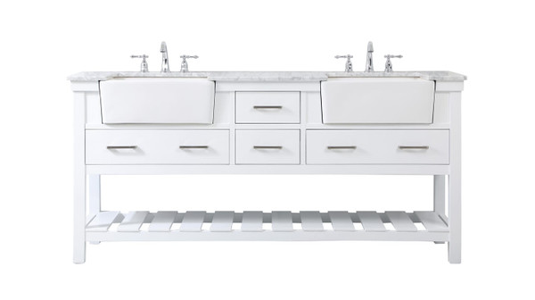 Kitchen And Bath 72 Inch Double Bathroom Vanity In White Vf60172Dwh