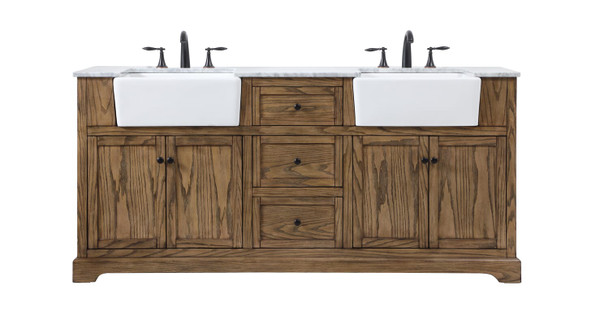 Kitchen And Bath 72 Inch Double Bathroom Vanity In Driftwood Vf60272Ddw