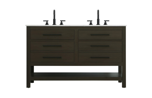 Kitchen And Bath Vanity Cabinet 4Dw 54 W X 22 D X 34 H Mocha Brown Vf60554Dmmb