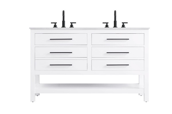 Kitchen And Bath Vanity Cabinet 4Dw 54 W X 22 D X 34 H White Vf60554Dwh