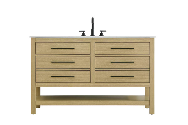 Kitchen And Bath Vanity Cabinet 4Dw 54 W X 22 D X 34 H Honey Brown Vf60554Mhb