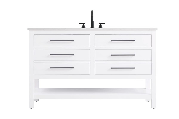 Kitchen And Bath Vanity Cabinet 4Dw 54 W X 22 D X 34 H White Vf60554Wh