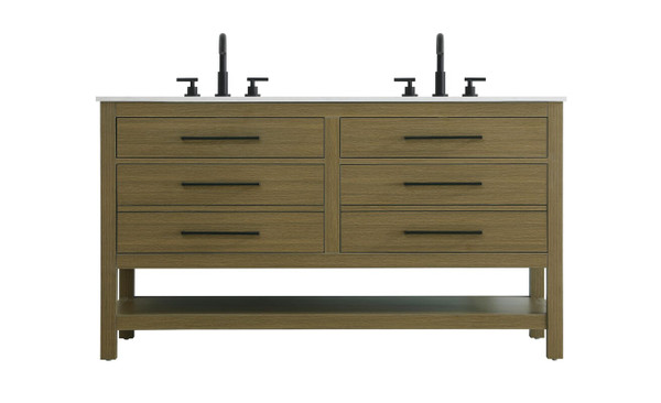 Kitchen And Bath Vanity Cabinet 4Dw 60 W X 22 D X 34 H Chestnut Brown Vf60560Dmcb