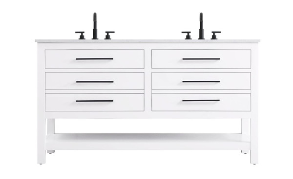 Kitchen And Bath Vanity Cabinet 4Dw 60 W X 22 D X 34 H White Vf60560Dwh