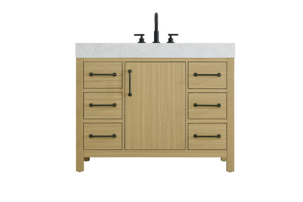 Kitchen And Bath Vanity Cabinet 1Dr 6Dw 42 W X 22 D X 34 H Honey Brown Vf60642Mhb
