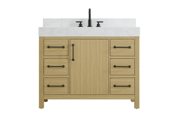 Kitchen And Bath Vanity Cabinet 1Dr 6Dw 42 W X 22 D X 34 H Honey Brownw Bs Vf60642Mhb Bs