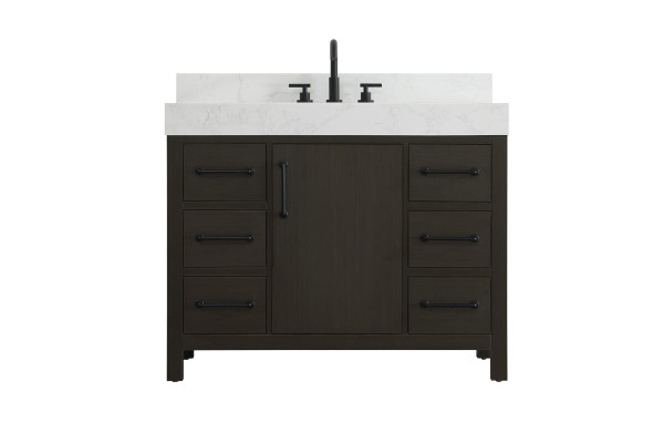 Kitchen And Bath Vanity Cabinet 1Dr 6Dw 42 W X 22 D X 34 H Mocha Brownw Bs Vf60642Mmb Bs