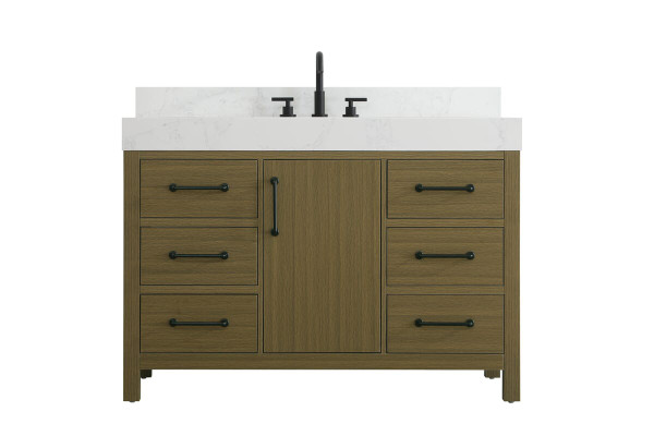 Kitchen And Bath Vanity Cabinet 1Dr 6Dw 48 W X 22 D X 34 H Chestnut Brownw Bs Vf60648Mcb Bs