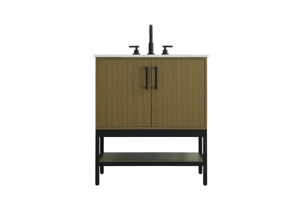 Kitchen And Bath Vanity Cabinet 2Dr 30 X22 X34 Chestnut Brown Vf60730Mcb