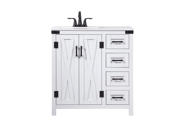 Kitchen And Bath 32 Inch Single Bathroom Vanity In White Vf90232Wh
