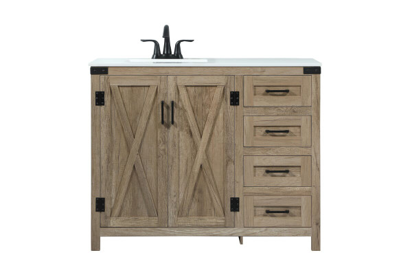Kitchen And Bath 42 Inch Single Bathroom Vanity In Natural Oak Vf90242Nt