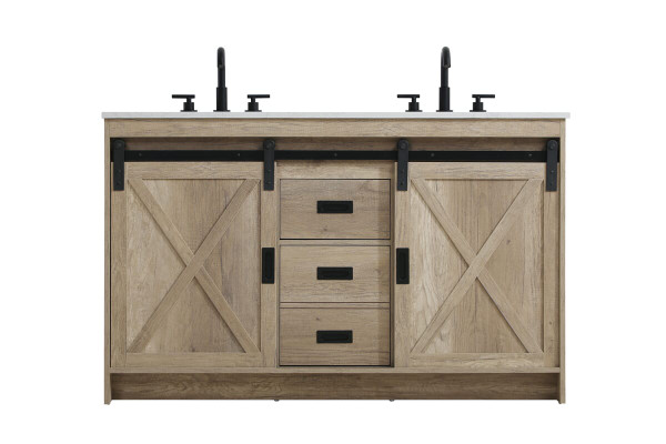 Kitchen And Bath Vanity Cabinet 2Dr 2Dw 54 X34 X22 Natural Oak Vf90554Dnt
