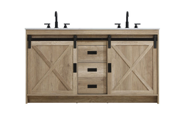 Kitchen And Bath Vanity Cabinet 2Dr 2Dw 60 X34 X22 Natural Oak Vf90560Dnt